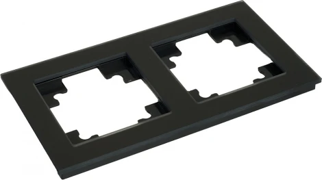 Рамка на 2 поста (черный) Stekker Катрин 49601