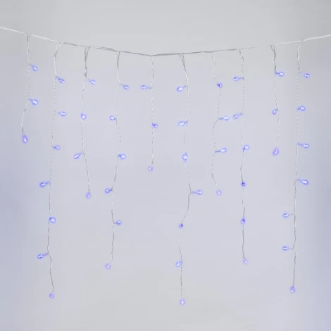 Бахрома светодиодная с эффектом мерцания, 12м. соединяемая, 195 светодиодов, синий свет Uniel ULD-B12006-195/TTK BLUE IP44