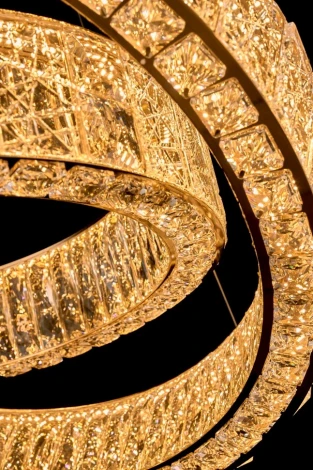 Подвесная люстра ярусная Fluorite Ravissement FL1057-14P (LED, 220V, хрусталь, на тросе, круглые)