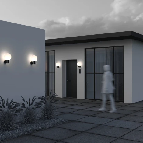 Настенный уличный светильник Maytoni Bold O598WL-01B (220V, шар, IP54)