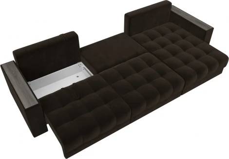 Диван угловой с декором Лига-049 НПБ Лонг Лига Диванов (Велюр) арт.128298