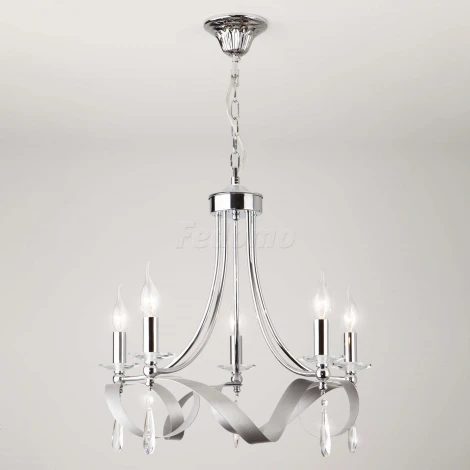 Подвесная люстра Eurosvet Adelia 60064/5 хром (220V, хрусталь Strotskis, на цепи)