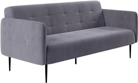 Monaco диван-кровать прямой с подлокотниками, трехместный, бархат серый 27 Top Concept арт.13013