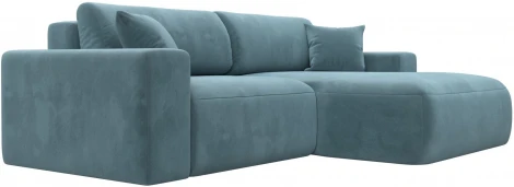 Диван угловой Лига-036 НПБ Классик правый угол (Бирюзовый/Велюр) Лига Диванов арт.121374