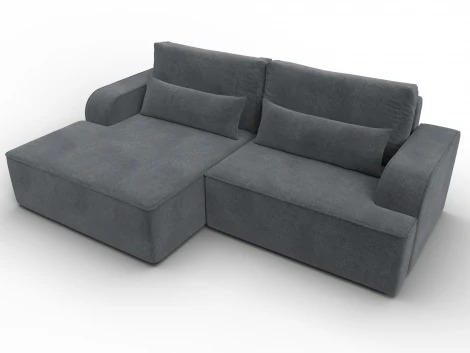 Диван угловой Лига-120 угол левый (ДСП,Брус,Фанера,ЛДС,Велюр/Светло-серый) Лига Диванов 137292L