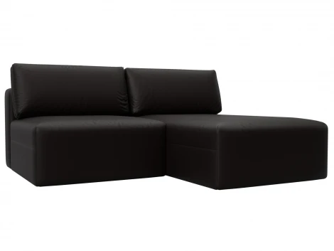 Диван угловой модульный Лига-060 НПБ угол универсальный (ЛДСП,Брус,Фанера/Пластик/Экокожа/Коричневый) Лига Диванов 130061