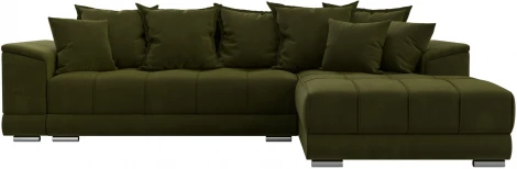 Диван угловой НордСтар правый угол (Зеленый/Микровельвет) Лига Диванов арт.121114