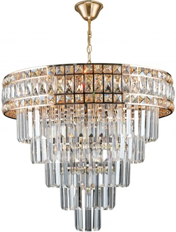 Подвесная люстра каскадная Reluce 02162-0.4-08 FGD (220V, хрусталь, на цепи)