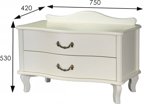 Тумбочка Джульетта широкая 2 ящика дуб шампань Л Mebelik арт.008615