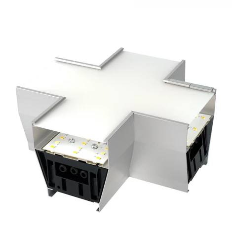 Светильник коннектор 6W 660Lm 3000К-4000К-6400K X-образный с ручным переключением режимов серебро возмож. соедин. в линию Feron AL4036X 51874