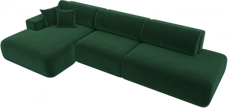 Диван угловой Лига-036 НПБ Модерн Лонг левый угол (Зеленый/Велюр) Лига Диванов арт.121427L