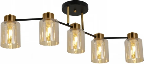 Потолочная люстра на штанге ILLUMICO IL6111-5COU-79 BK GD (220V)