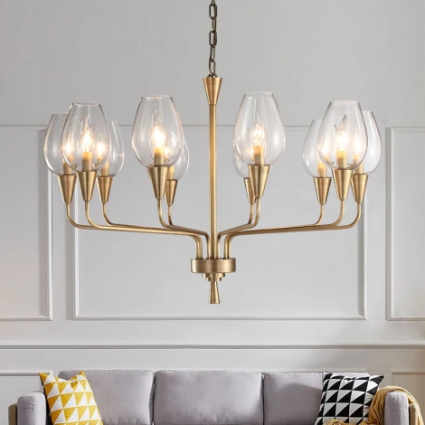 Подвесная дизайнерская люстра Viola 10 Прозрачный ImperiumLoft Viola01 (179885-26) (220V, на цепи)