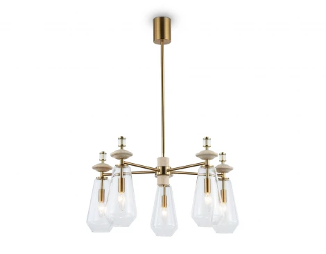 Потолочная люстра на штанге с травертином Ambrella Ceramo Modern LH53305