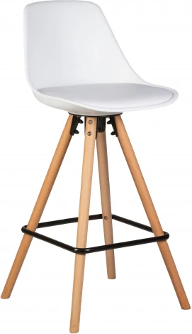 Стул полубарный RONNI (ножки светлый бук, белый (ZL-W-02))