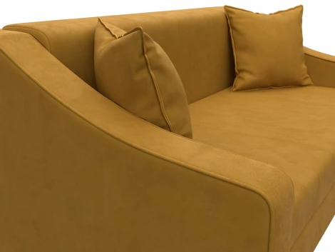 Диван прямой Лига-071 (ЛДСП,Брус,Фанера/Дерево/Велюр/Желтый) Лига Диванов 129778