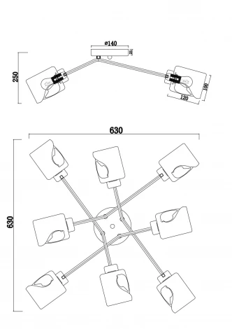 Потолочная люстра Freya Isabella FR5095CL-08G (220V, куб)