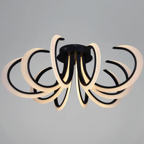 Потолочная люстра светодиодная с пультом и ночным режимом Reluce 74390-0.3-5+5 black (Умный дом) (220V)