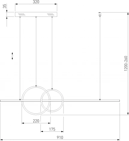 Подвесной светильник Eurosvet Twin 90265/1 черный (LED, 220V, на проводе)