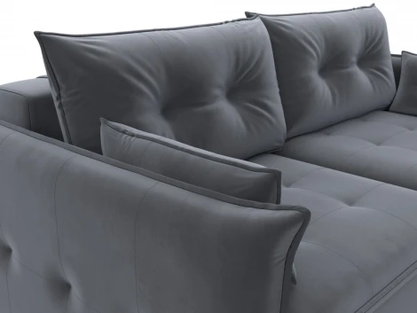 Диван прямой Лига-100 НПБ (ДСП,Фанера/Пластик/Велюр/Серый) Лига Диванов 133650