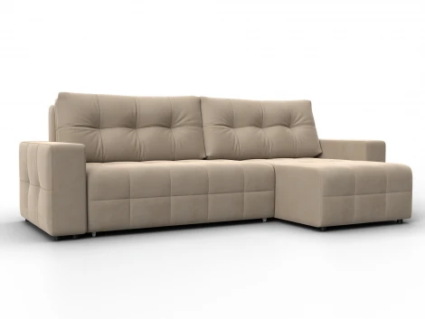 Диван угловой Лига-122 угол универсальный (ДСП,Брус,Велюр/Бежевый) Лига Диванов 137602