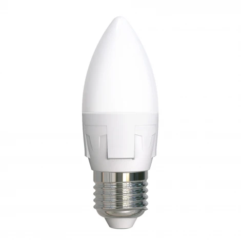 Лампа светодиодная, матовая, дневной белый свет 6500K Uniel Яркая LED-C37 7W/6500K/E27/FR PLP01WH