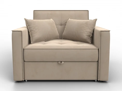 Кресло-кровать Лига-104 (80) (ЛДСП,Брус,Фанера,Велюр/Бежевый) Лига Диванов 134852