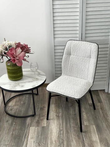 Стул COMO UF998-14 светло-серый, букле / UF998-16 темно-серый / черный каркас / Товарный знак DISAUR