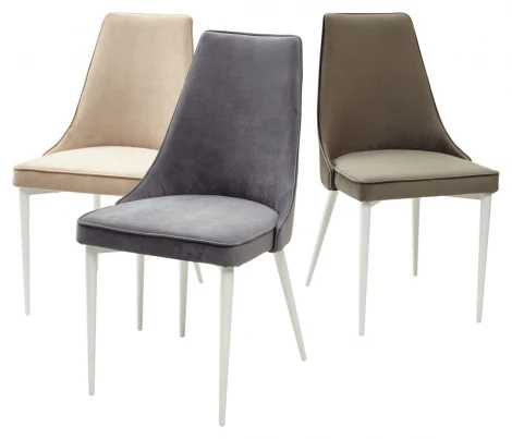 Стул NEPAL-P ГРАФИТ #14, велюр/ белый каркас