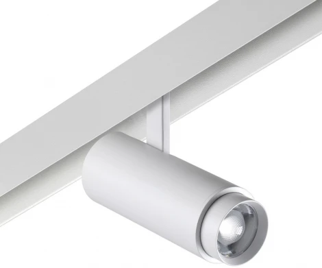 Трековый светильник для низков. шинопровода с переключ. цветовой температуры и мощности Novotech Flum 359206 SHINO белый IP20 LED 3000К\4000К\6000К 5W/9W/13W 48V (круглые)