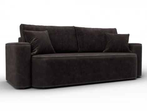 Диван прямой Лига-118 НПБ (ДСП,ЛДСП,Брус,Фанера,Велюр/Коричневый) Лига Диванов 137071