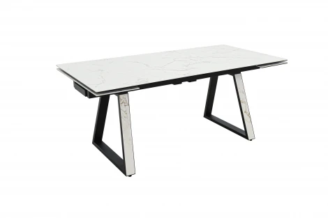 Стол NEW, Керамогранит, Черный матовый муар/Calacata vaglioro Аврора Монако 102125