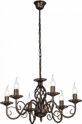 Подвесная люстра Vitaluce V1104-7/6 (220V, на цепи, подсвечник, свеча)