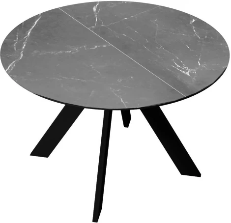 Стол DikLine SKC110 d1100 Керамика Серый мрамор/подстолье черное/опоры черные арт.00-00070093