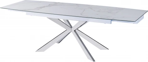 Стол обеденный IST-CASA раскладной Иллюзион MC22026DT, 160(240)х90х76 см, белый мрамор
