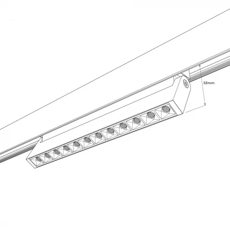 Трековый светильник Downlight магнитный 12V 48W RAUMBERG BOOK3012Bk 3000K (LED)