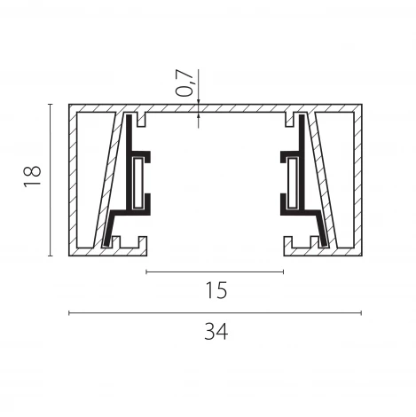 Шинопровод однофазный 2-контактный без стыковочного паза 3 метра 220V Lightstar Barra 502038-P