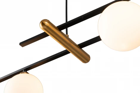 Люстра подвесная Opaco V000153 (11015/4P Black) (220V, на тросе, шар)