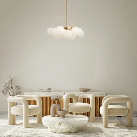 Потолочная люстра на штанге Fiesta FR5231PL-06BS Freya (220V, шарики)