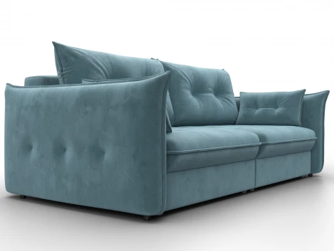Диван прямой Лига-100 НПБ (ДСП,Фанера/Пластик/Велюр/Бирюзовый) Лига Диванов 133648