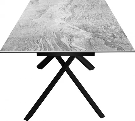 Стол DikLine KX160 мрамор C31 (керамика серая глянец)/опоры черные арт.00-00071867