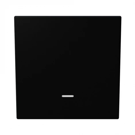 Выключатель одноклавишный проходной с подсветкой (черный матовый) Jasmart FD FD3012NPBM