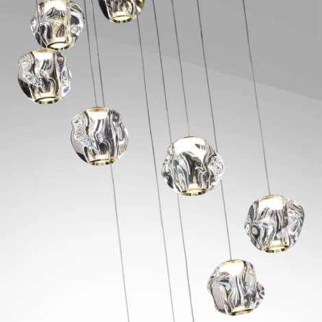 Потолочная каскадная люстра Odeon Light Jemstone 5085/60L золото/прозрачный/металл/акрил LED 60W 4000K 2800Лм (220V, на проводе)