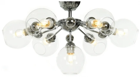 Потолочная люстра Lumina Deco LDC 8040-7 CHR+PR (220V, шар, молекулы)