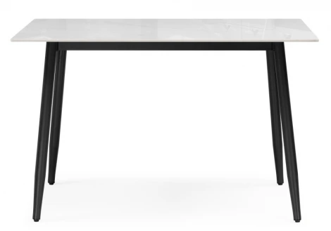 Кухонный стол Woodville Rion 120 белый мрамор / черный