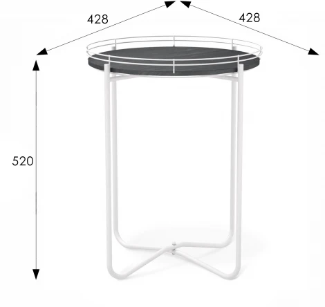 Столик журнальный SHT-CT20 каменный уголь/белый муар от фабрики Mebelik