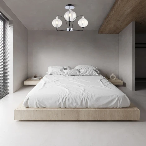 Потолочная люстра на штанге Arte Milano Napoli-321007 321007/3 BK.CR (220V, свеча)