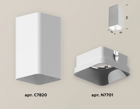 Накладной точечный светильник Ambrella Techno XS7820001 (220V, куб)
