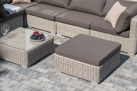 "Лунго" трансформирующаяся лаунж-зона из искусственного ротанга, цвет бежевый 4SIS арт.УТ-00002025