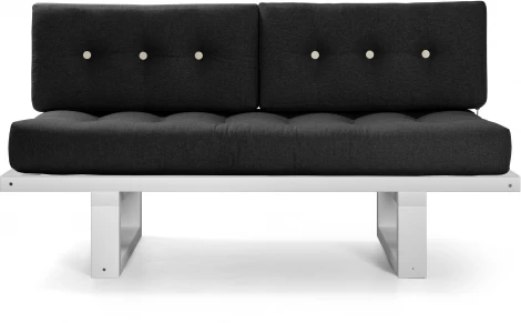 Кушетка Arsko Торн-М белая эмаль черная рогожка